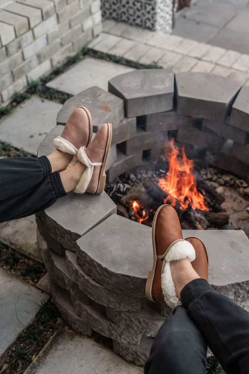 Mens Brown Sheepskin Slippers | Genuine Sheepskin Comfort – FATFRANK