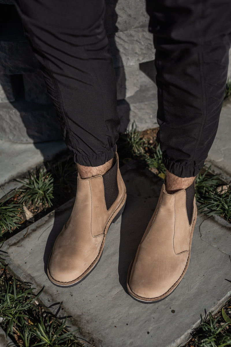 Men's Chelsea Boot Oatmeal | Premium Leather Boots – FATFRANK