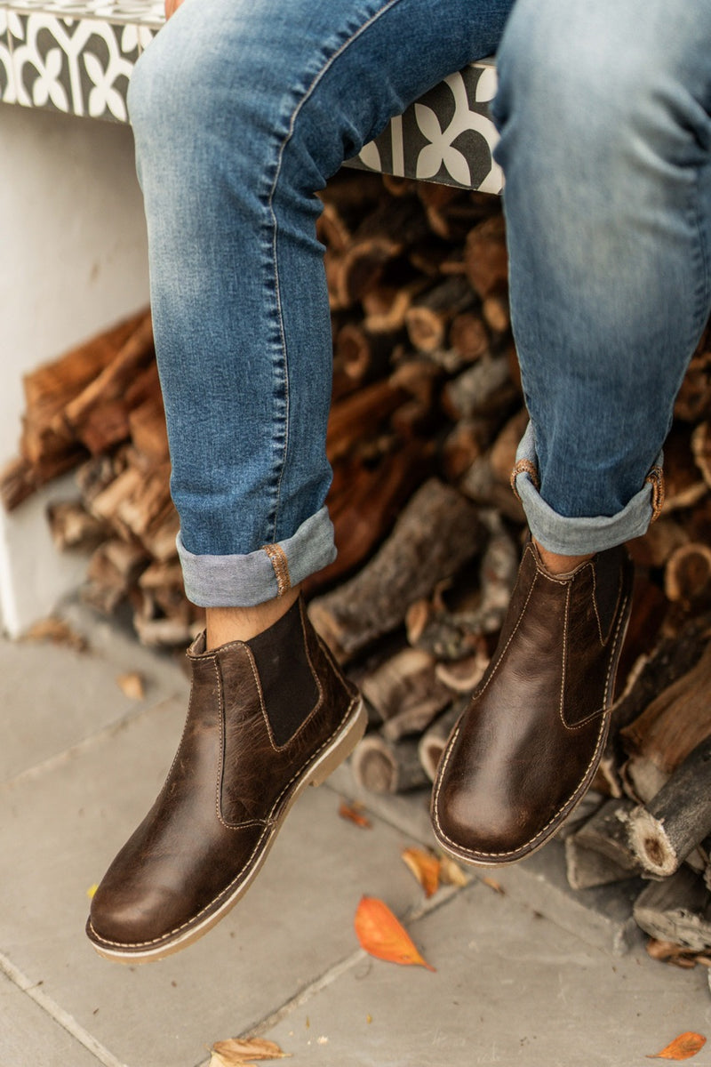 Men's Chelsea Boot Diesel Brown | Premium Leather Boots – FATFRANK