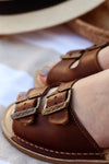 Buckle Sandal Brown Size 6
