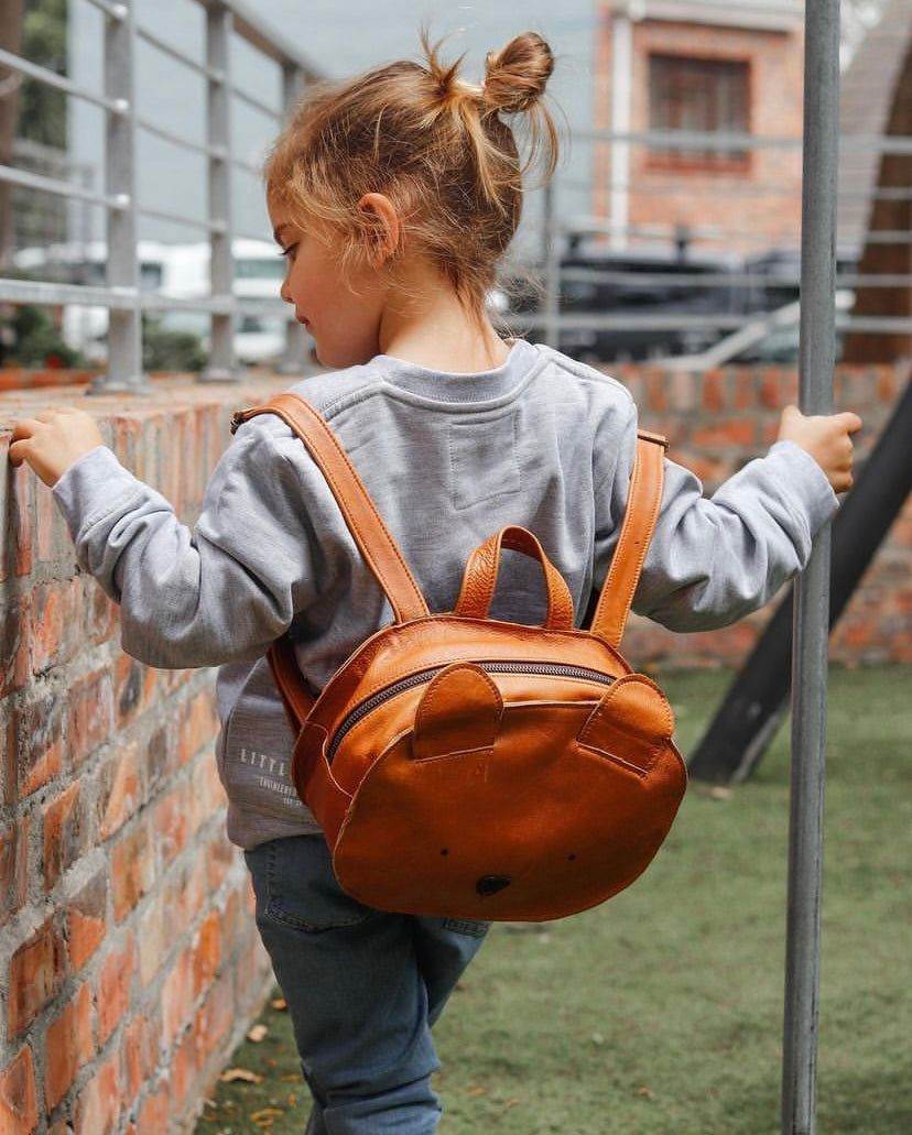 Leather kids backpack hotsell