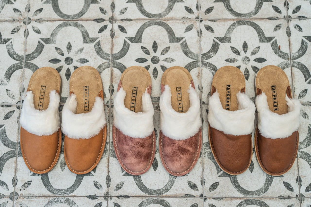 Ladies Brown Slip On Sheep Skin Slipper