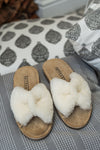 Ladies Vamp Bow Sheep Skin Slipper