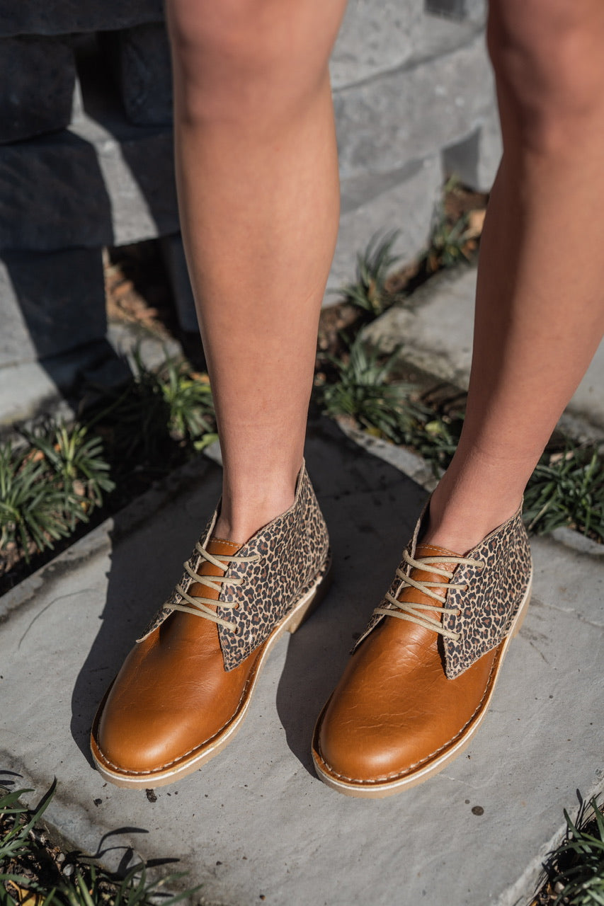 Ladies Leopard Veldskoen Boot