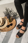 Vamp Strap Sandal Black