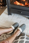 Mens Grey Wool Slipper