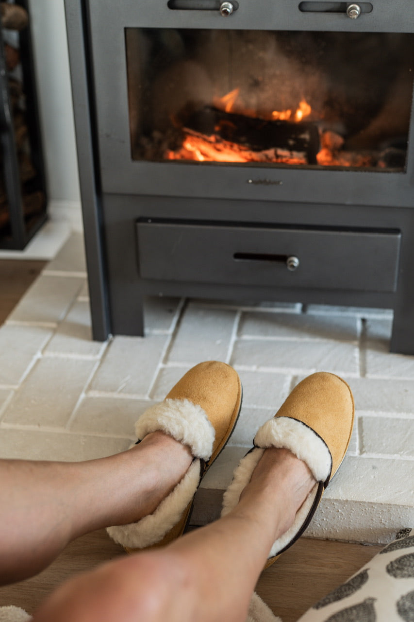 Mens Mustard Wool Slipper