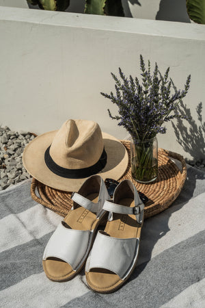 Vamp Strap Sandal White