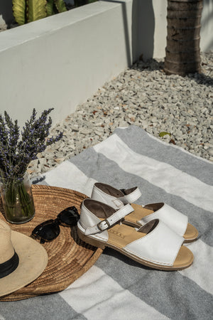 Vamp Strap Sandal White