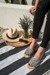 Vamp Sandal Leopard Silver